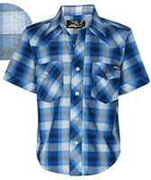 Pure Western Boys Gibson Check Short Sleeve Shirt