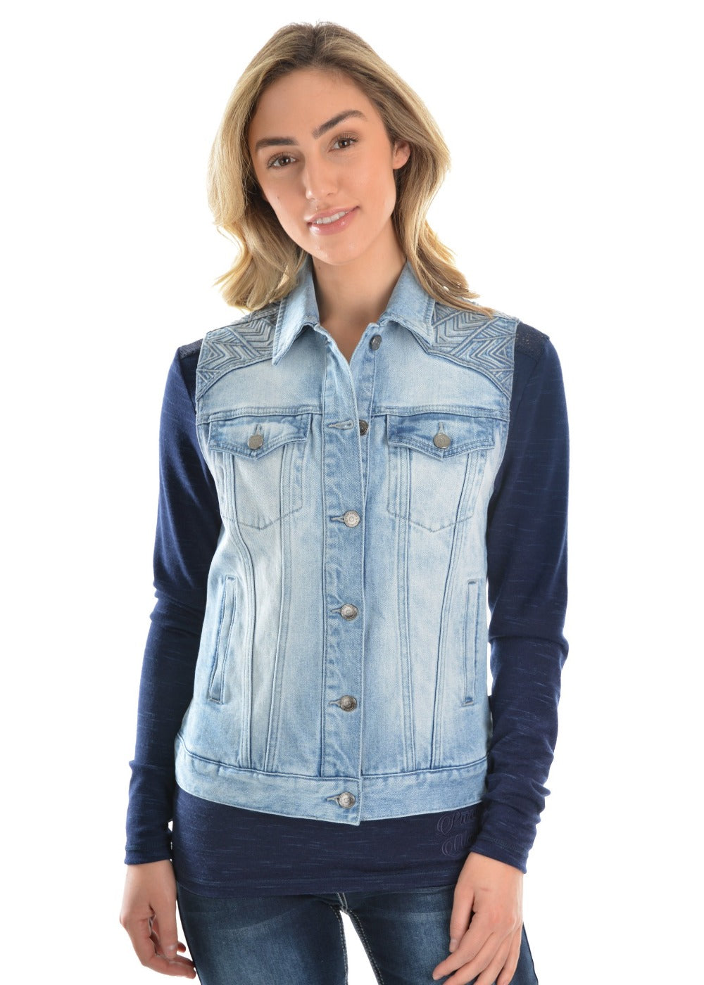 Pure Western Womens Valerie Denim Vest