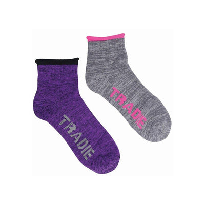 Tradie Womens Cotton Crew 2Pk Socks