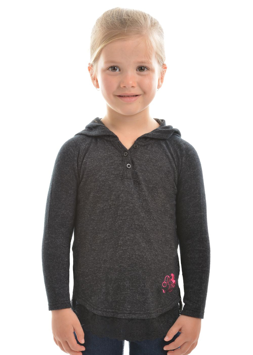 Pure Western Girls Clara Hooded Long Sleeve Top