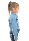 Pure Western Girls Darcy Chambray Frill Long Sleeve Shirt