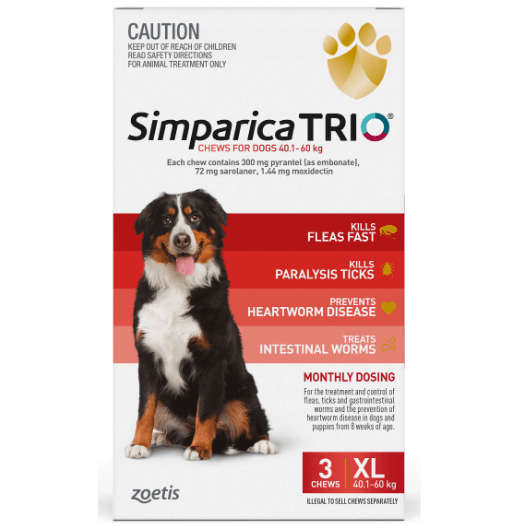 Simparica Trio 40.1-60kg Red 3Pk