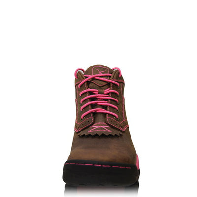 Twisted X Womens Pink Ribbon All Round Lace Up Boot