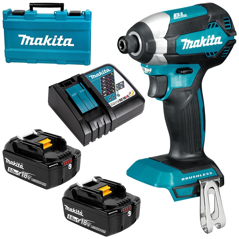 Makita Impact Driver Kit Compact BL 2x5.0AhBatt/Charger 18V DTD153RTE