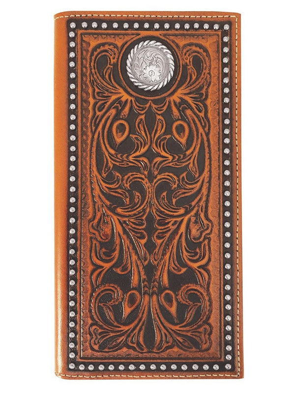 Roper Rodeo Leather Wallet Tooled Leather - Clermont Agencies