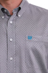 Cinch Mens Grey Geometric Print Long Sleeve Shirt