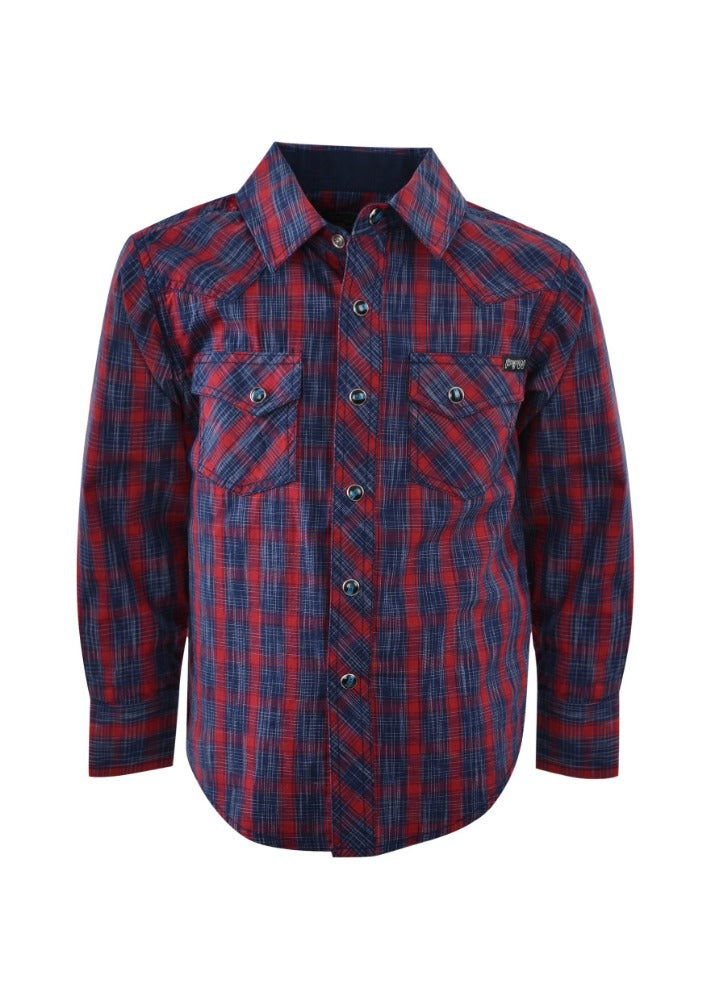 Pure Western Boys Dalwood Check Long Sleeve Shirt