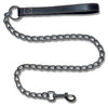 Dog Lead Chain and Leather Handle