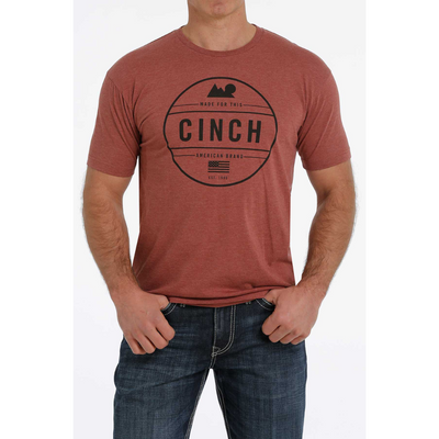 Cinch Mens Rust Logo Tee Shirt