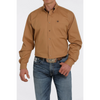 Cinch Mens Solid Brown Long Sleeve Shirt