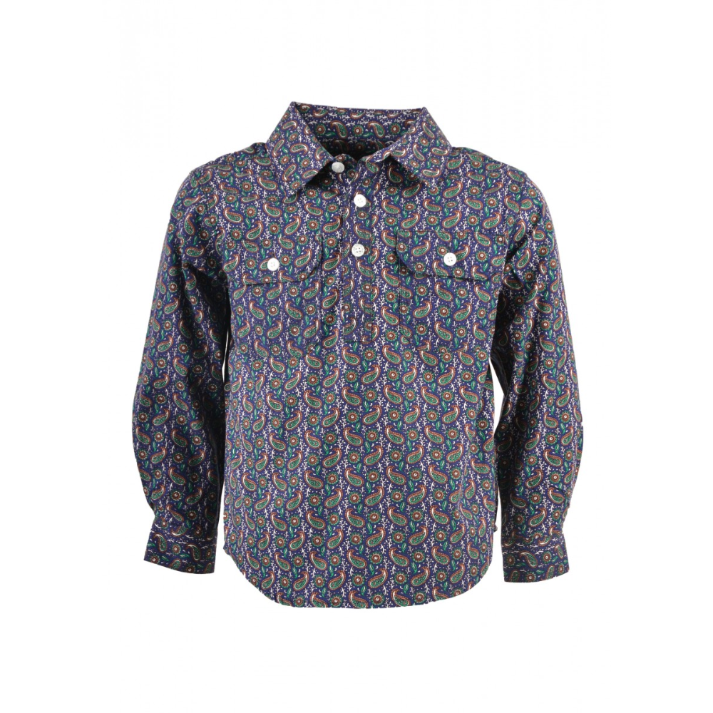 Hard Slog Boys/Girls Kit Half Button LS Shirt