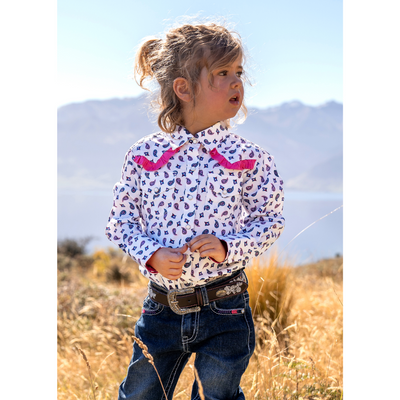 Pure Western Girls Harper Print LS Shirt