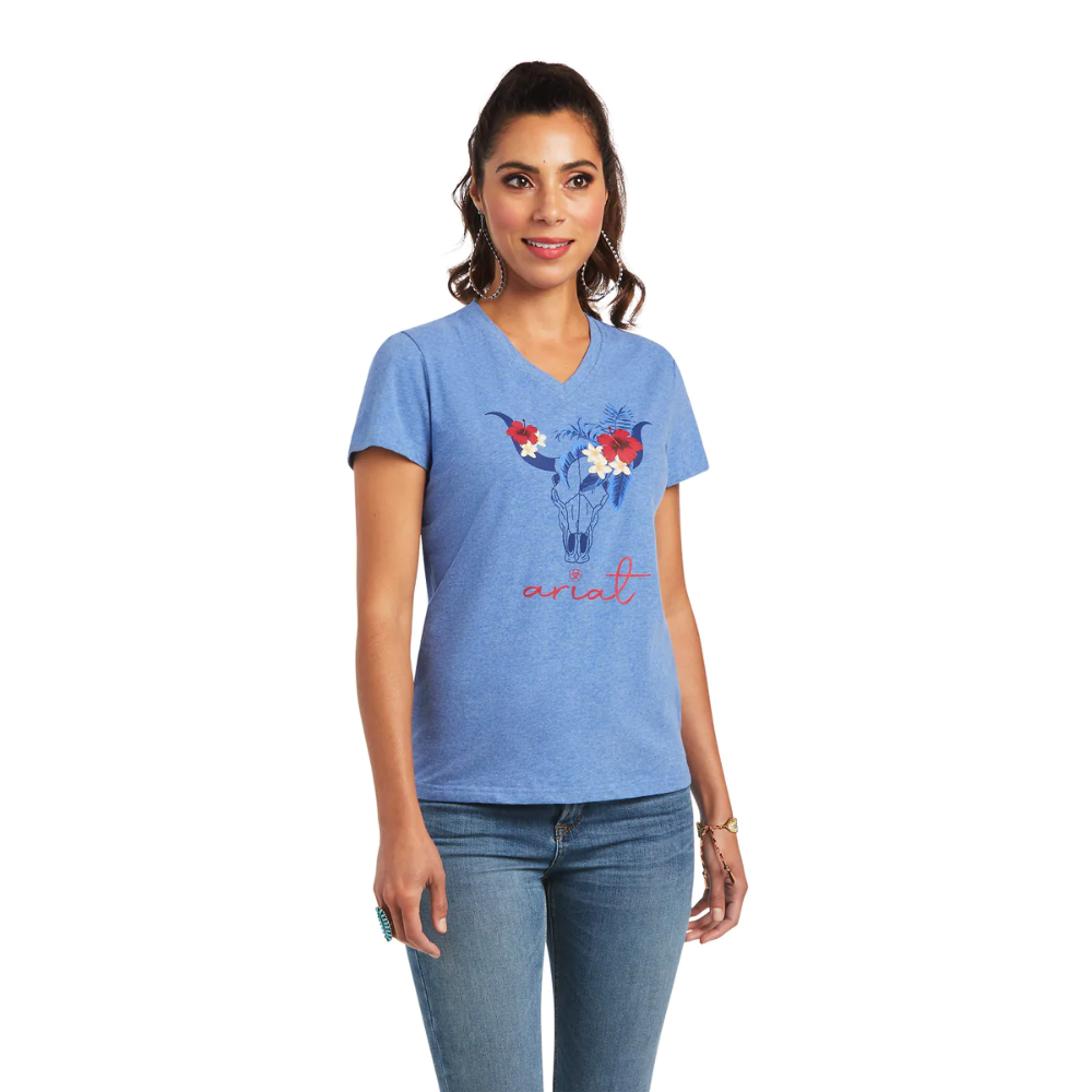 Ariat Womens REAL Tropical Steerhead SS Tee