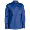 Bisley Mens Drill 1/2 Button Long Sleeve Workshirt