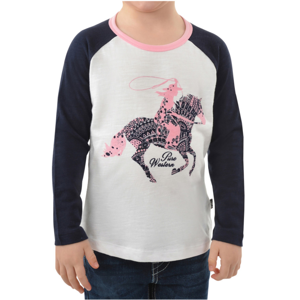 Pure Western Girls Lucky LS Raglan Tee