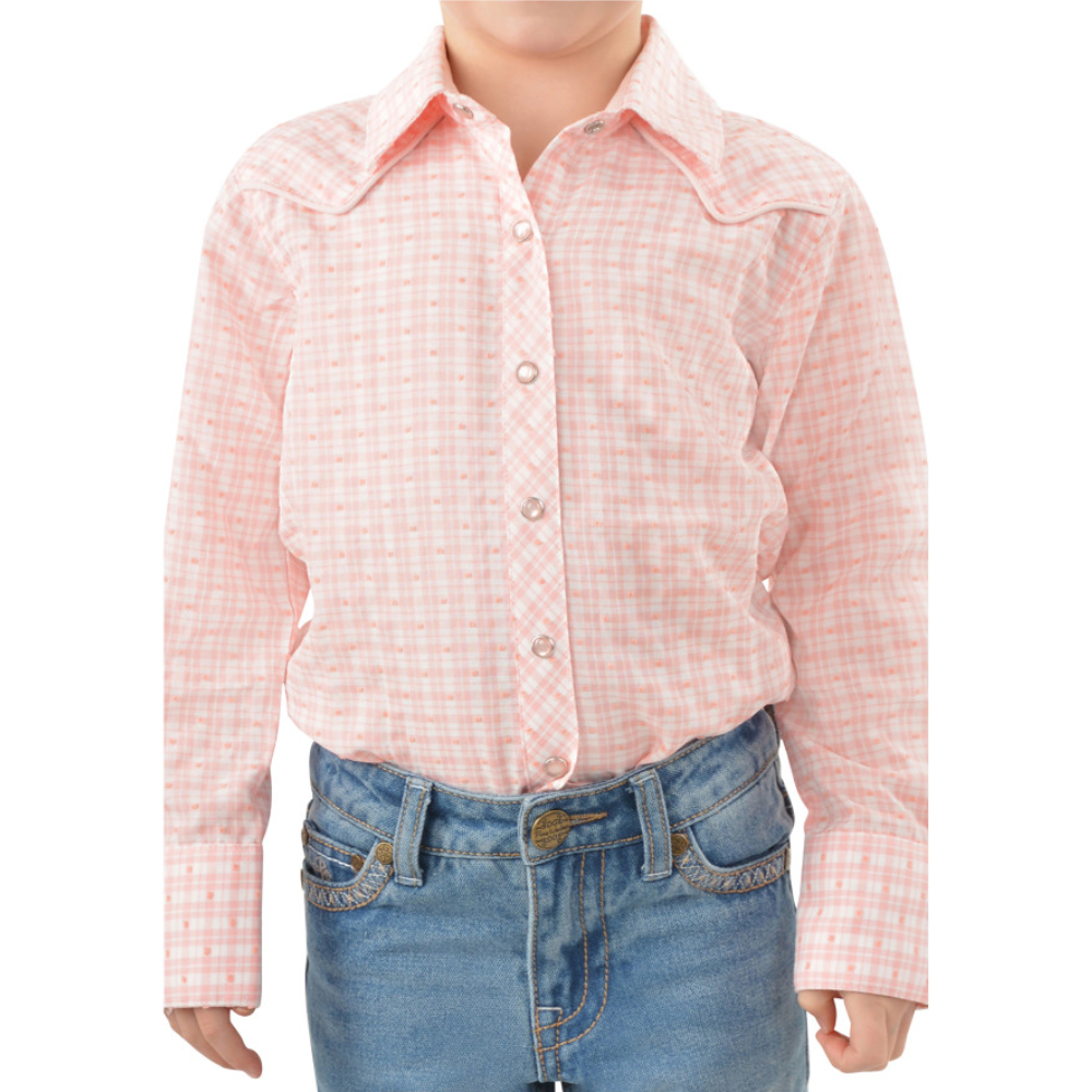 Pure Western Girls Olivia Check LS Shirt