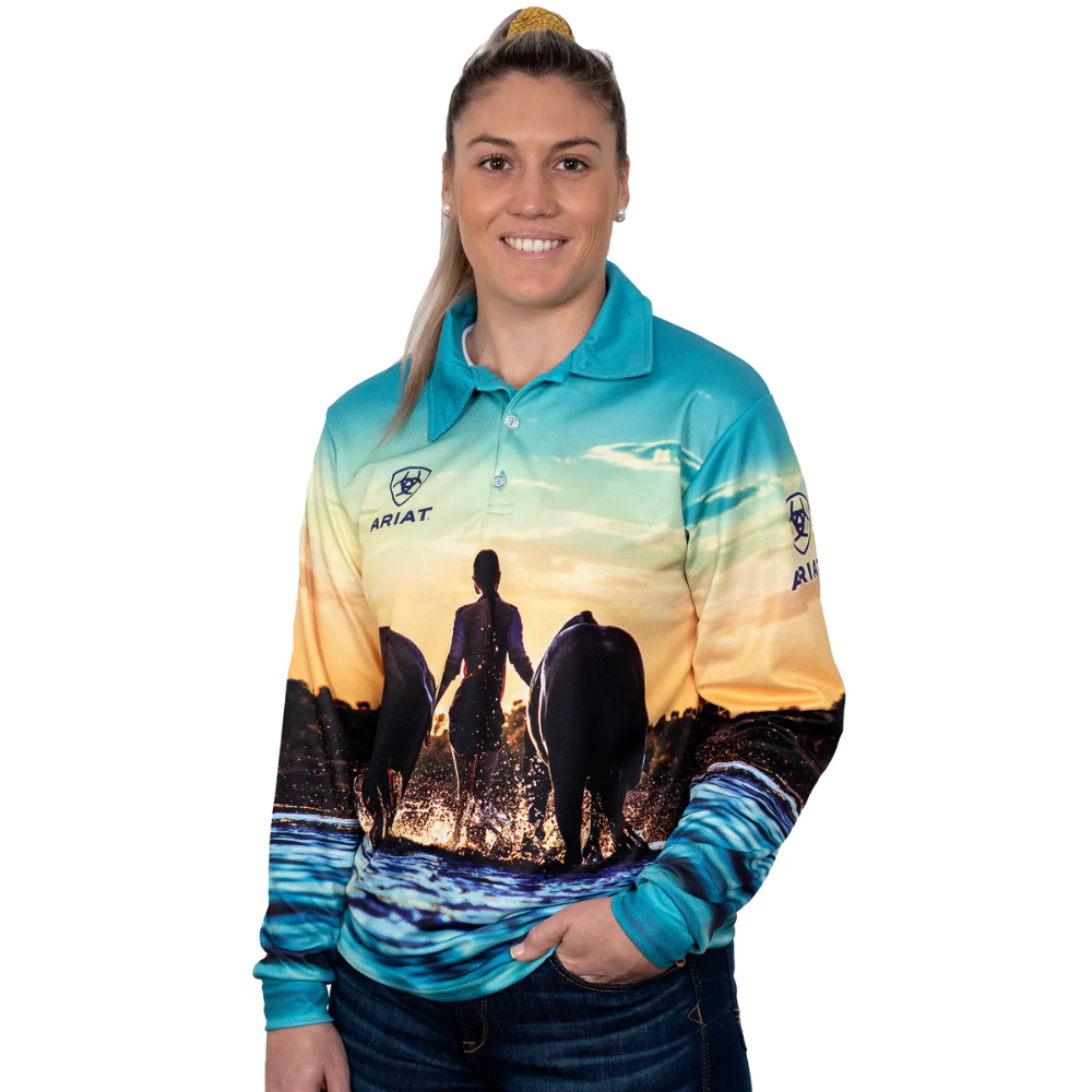 Ariat Womens Horses LS Fishing Shirt