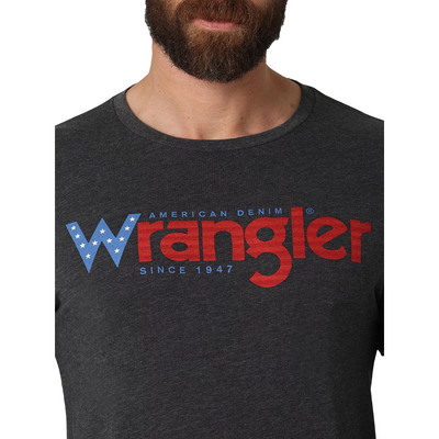 Wrangler Mens Charcoal LS Tee