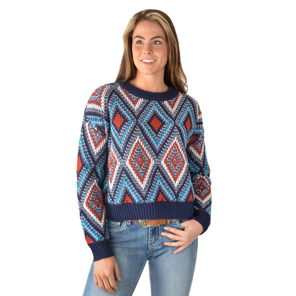Pure Western Womens Geneva Cable Knit Pullover