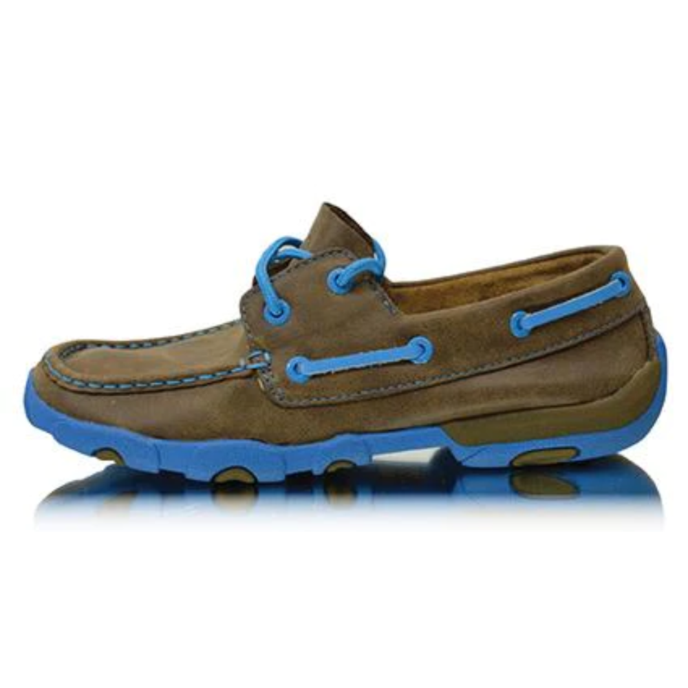 Twisted X Womens Driving Moc Bomber Neon Blue Lace Up Boot