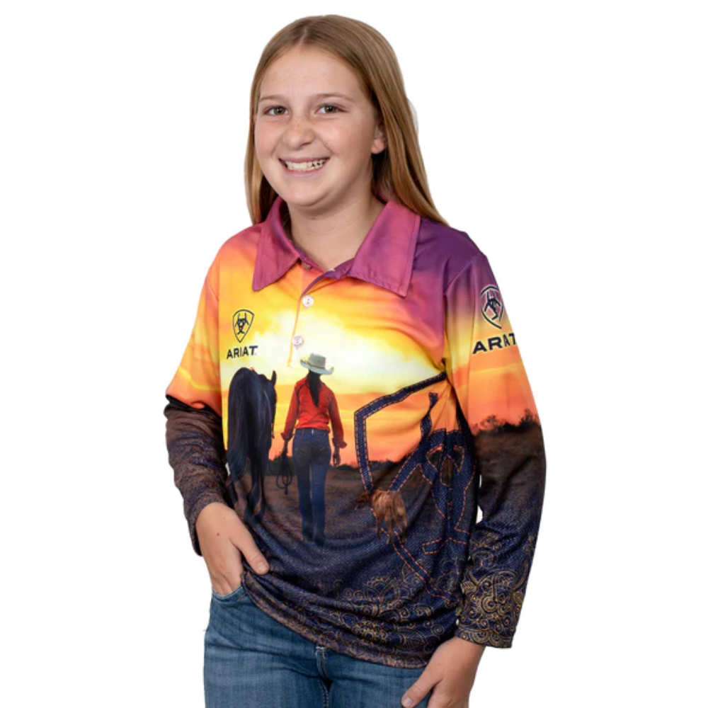 Ariat Girls Sunset LS Fishing Shirt
