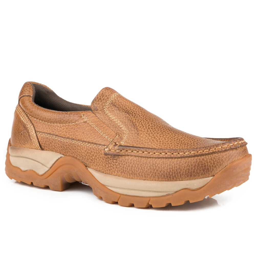 Roper Mens Maverick Leather Slip On Moc