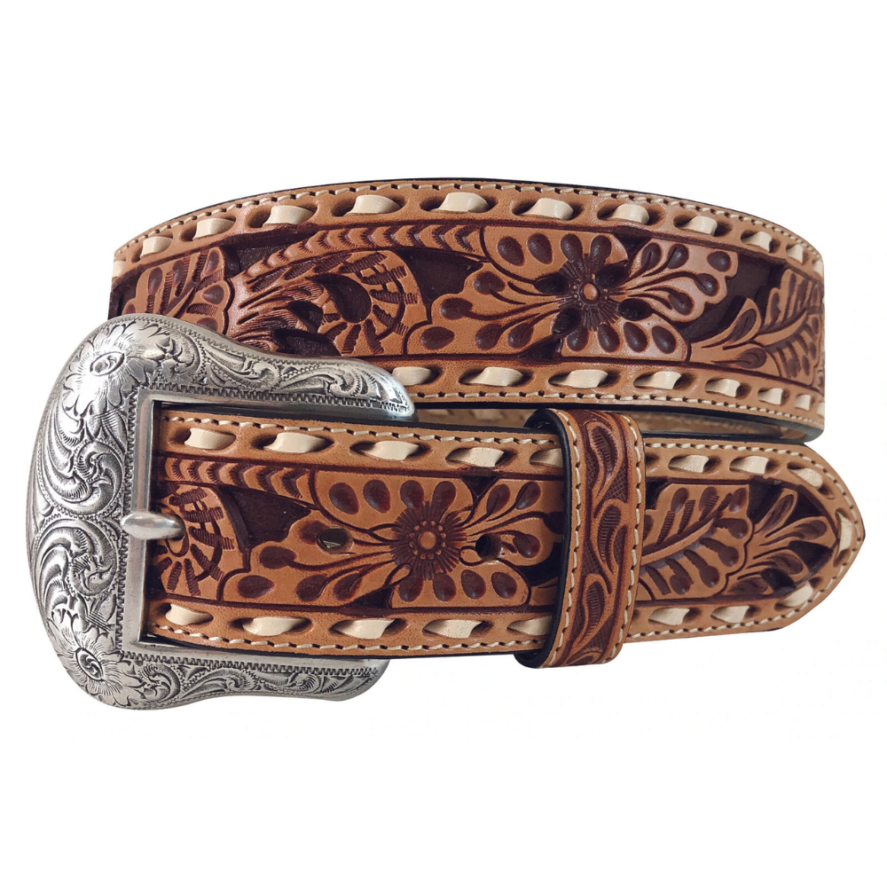 Roper Mens Tooled Leather Belt