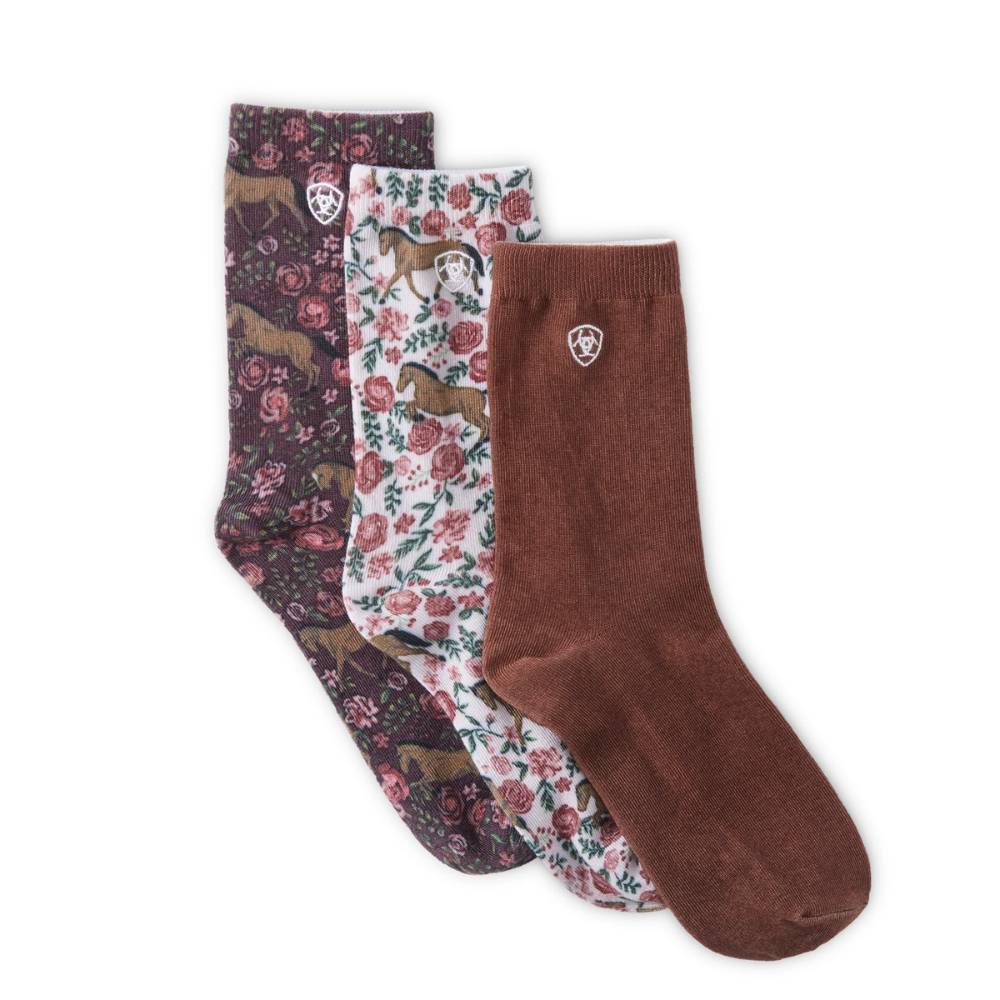 Ariat Womens Novelty Crew Socks 3pk
