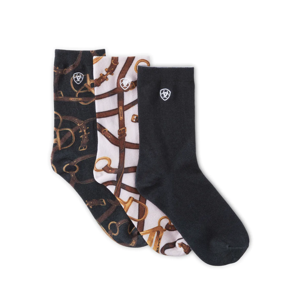 Ariat Womens Novelty Crew Socks 3pk