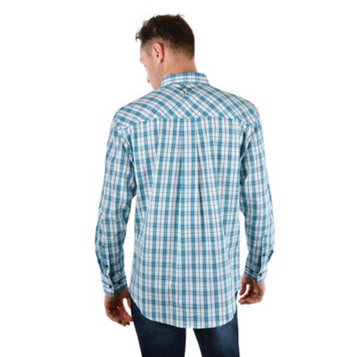 Pure Western Mens Archer Check Long Sleeve Shirt
