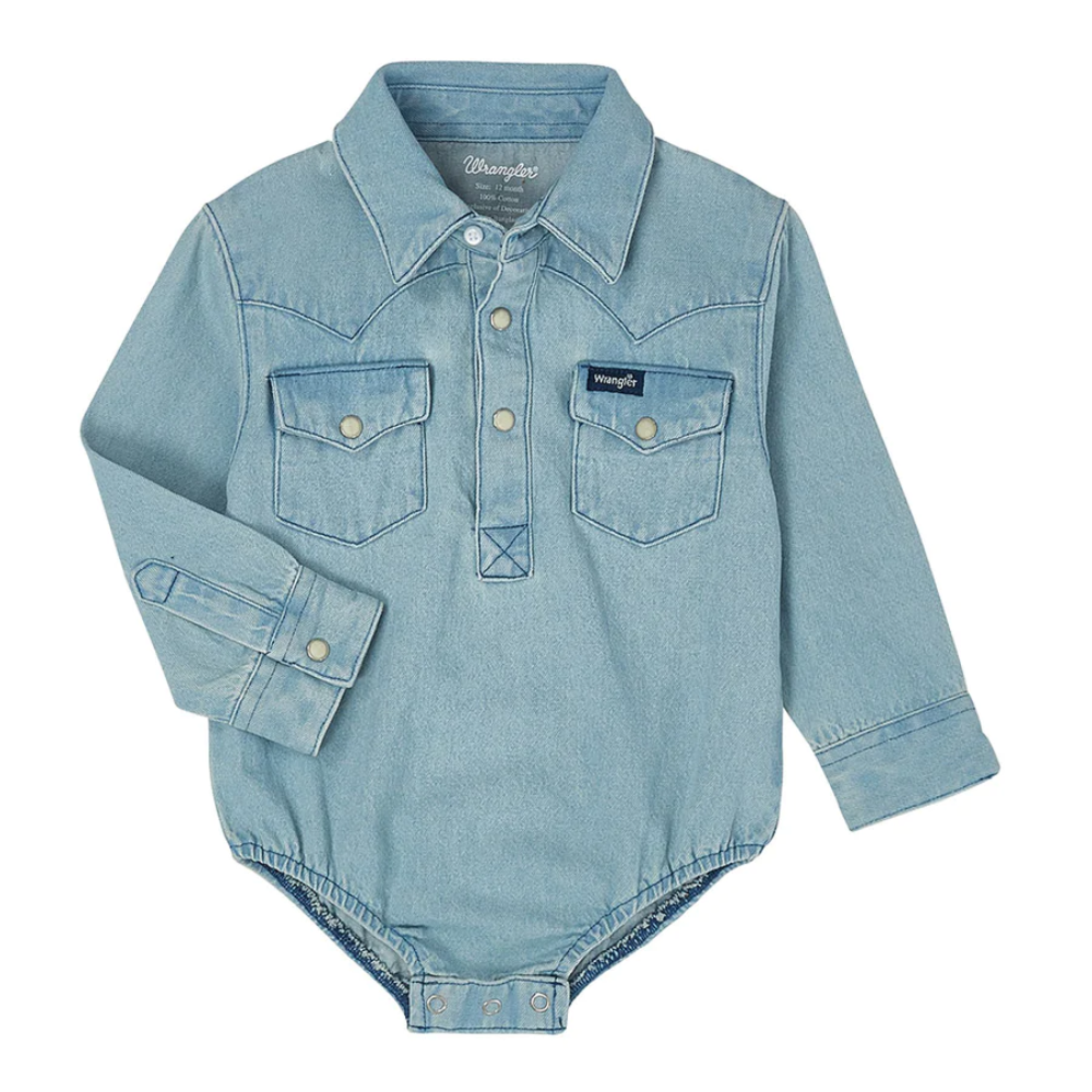 Wrangler Infants Long Sleeve Denim Bodysuit