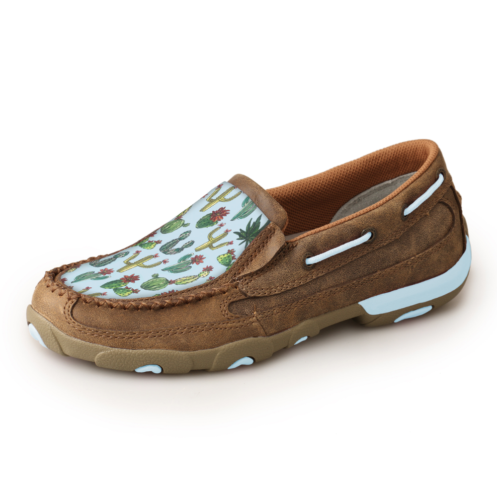 Twisted X Womens Cactus Flower Slip On Moc