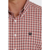 Cinch Mens Pink Check Long Sleeve Shirt