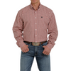 Cinch Mens Pink Check Long Sleeve Shirt